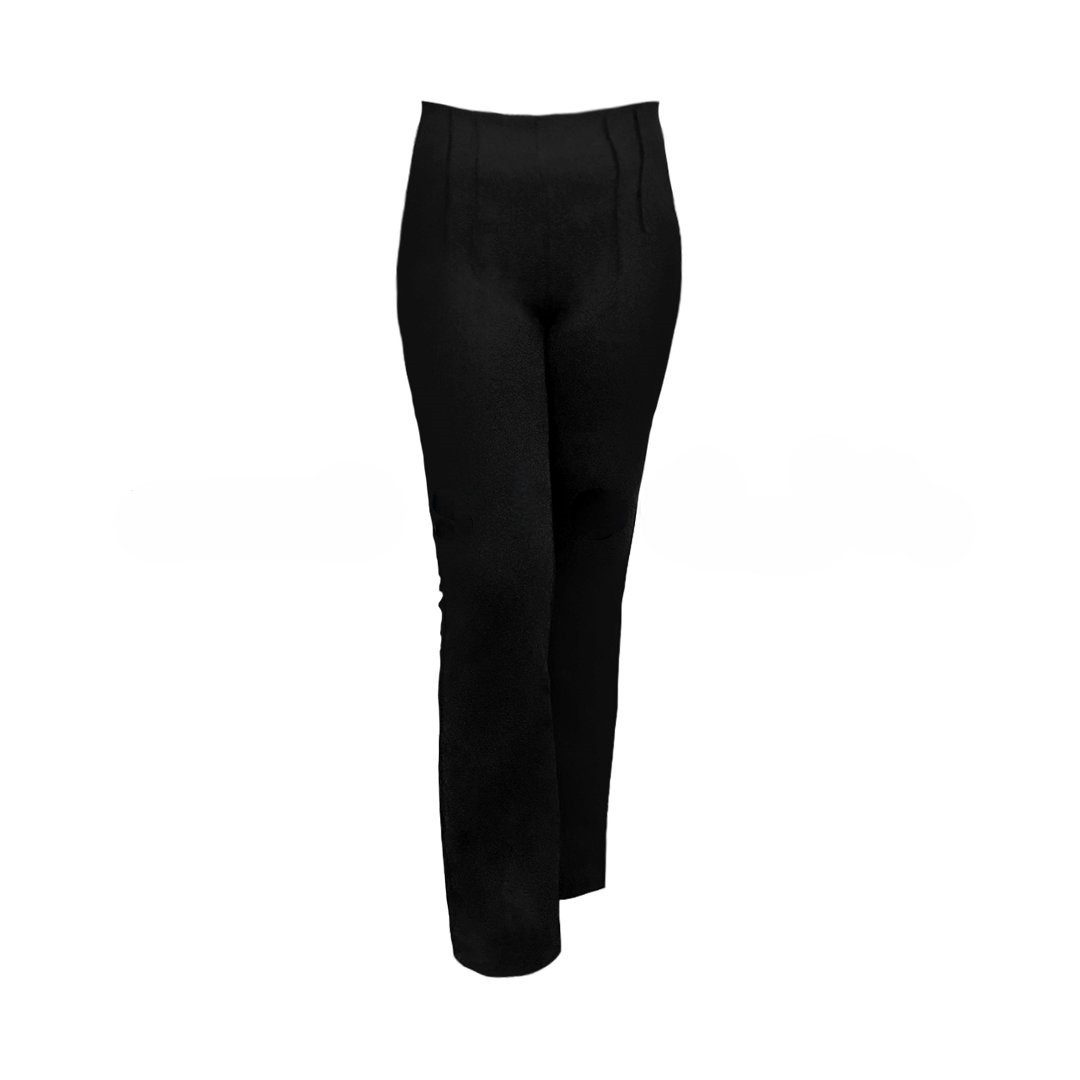 Pin Tuck Detail Straight Pant – Black