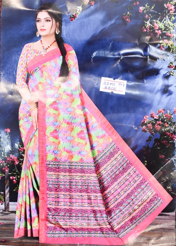 Colorful Cotton Saree For Ladies