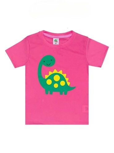 Pink Colour Crew Neck Short Sleeve Kids T Shirts