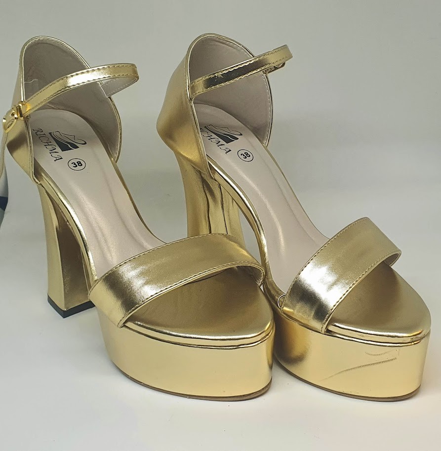 Gold Colure High Heel For Ladies