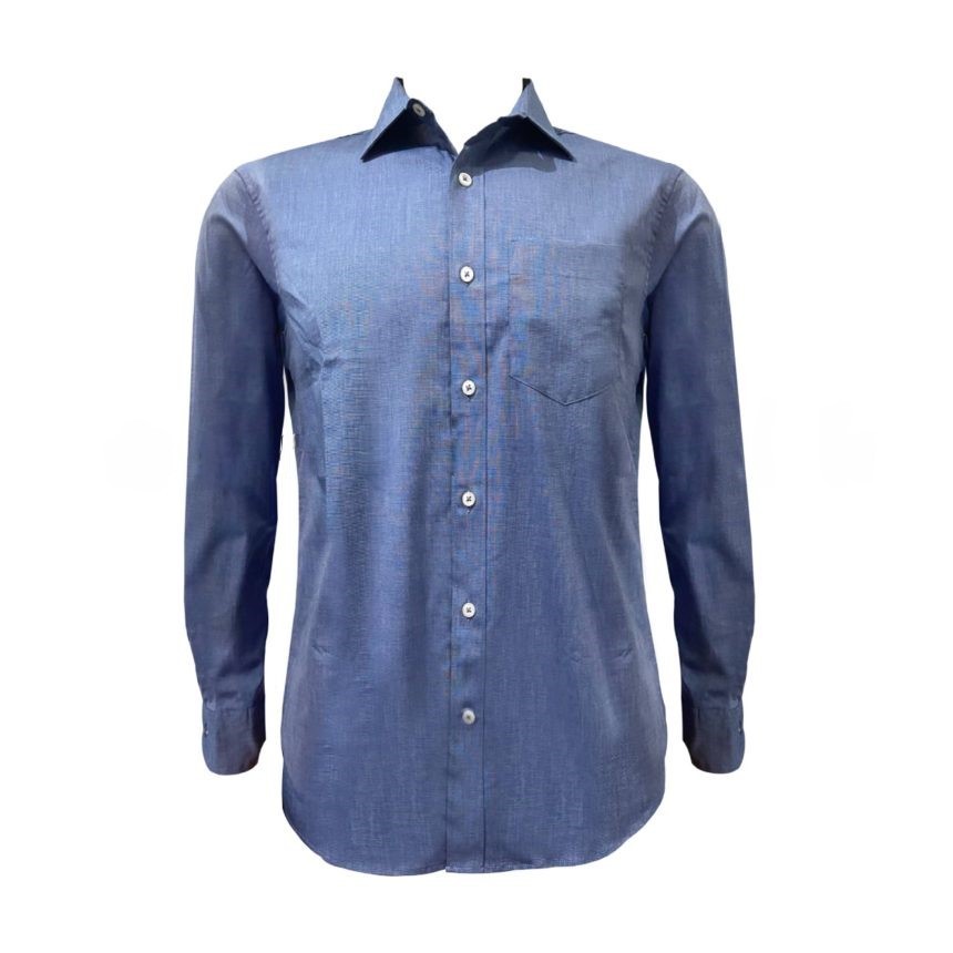 Mini Checked Long Sleeve Shirt – Blue