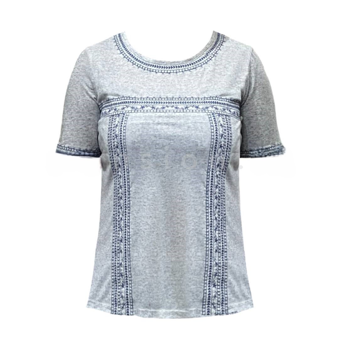 Embroidered Detail T-Shirt – Ash