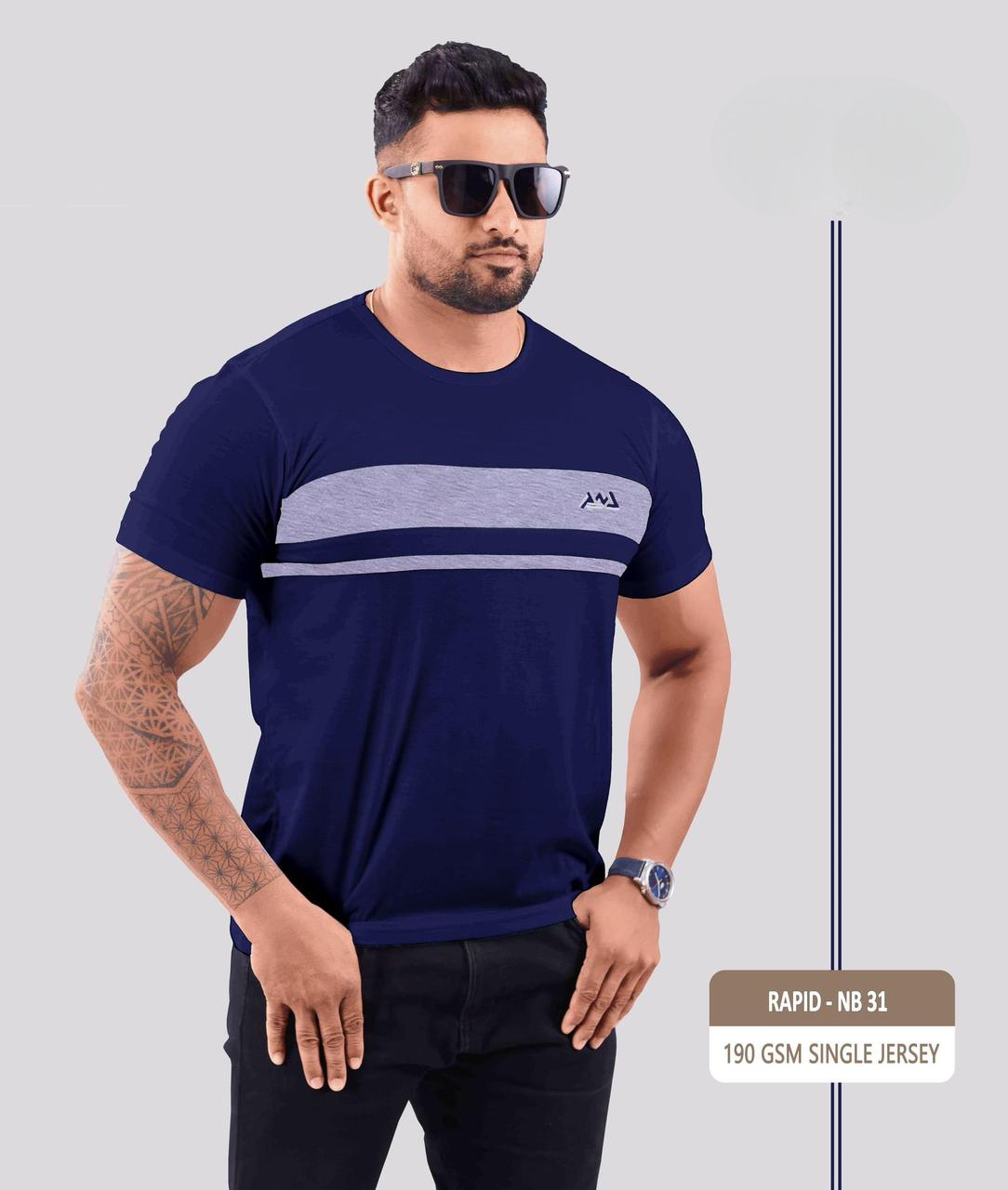 Dark Blue Color Single Jersey For Men