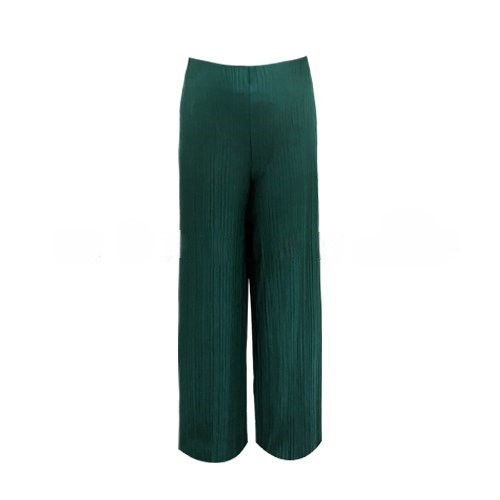 Pleated Shimmer Relaxed Pant – Green