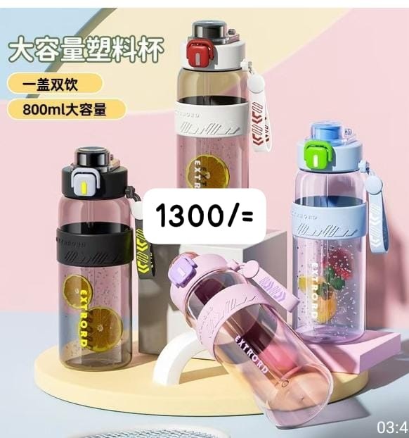 Kids Drink Bottle / Water Bottle with Straw for Nursery & School Children 800ml