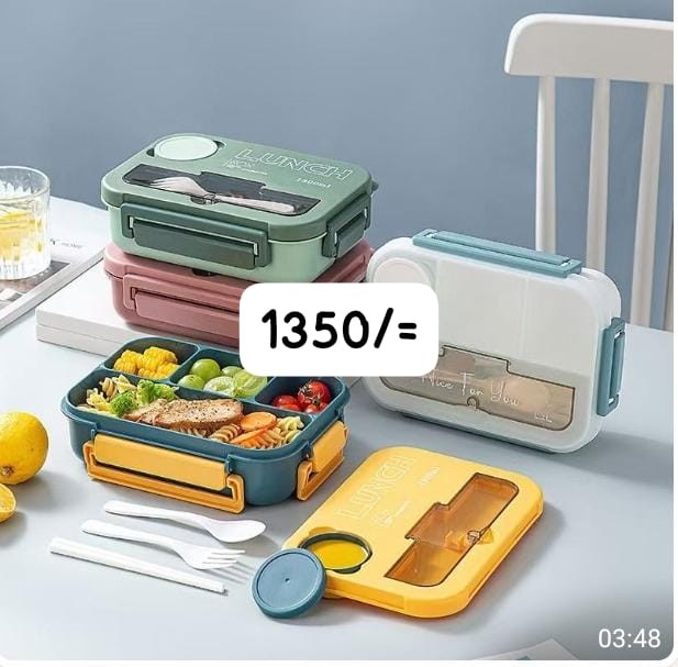 Compartment 1300ML Portable Lunch Box Kids Students Office Bento Box With Fork and Spoon Microwave Food Storage Container