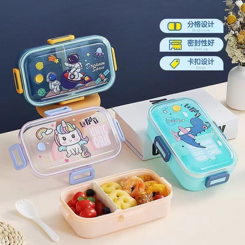 Lunch Box for Kids Adult Microwave Single Layer Plastic Food Sealed Container