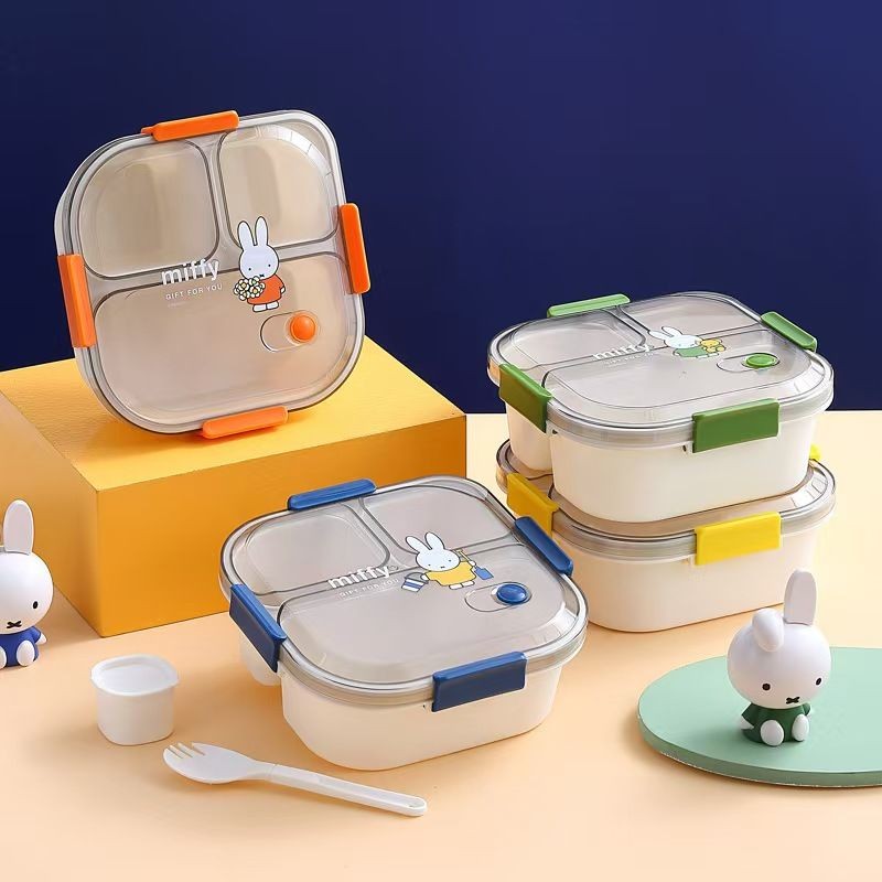 ilicone Portable Hermetic Lunch Box Food Storage Container Colorful Microwavable Picnic Camping Rectangle Outdoor Tableware