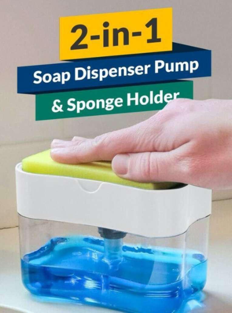 Special Soap Detergent Pump With FREE Sponge Kitchen Dish Wash Portable Dispenser